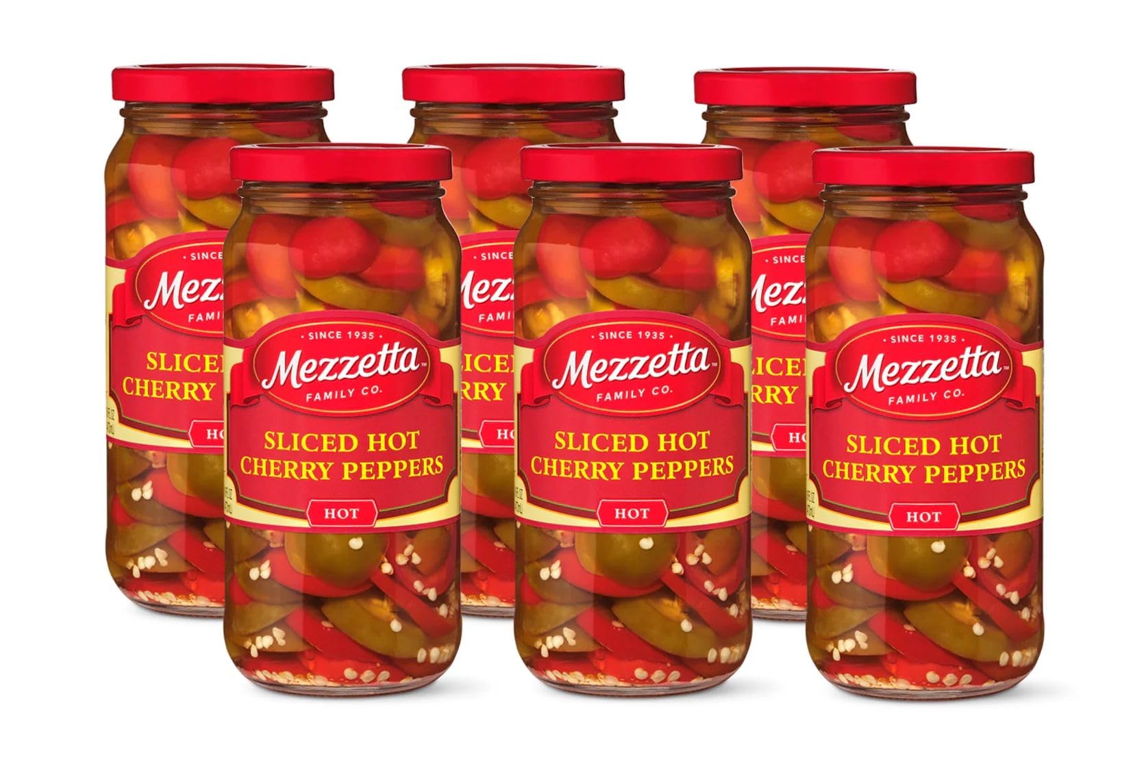 Amazon.com: Mezzetta Sliced Hot Cherry Peppers, 16 oz (Pack of 6